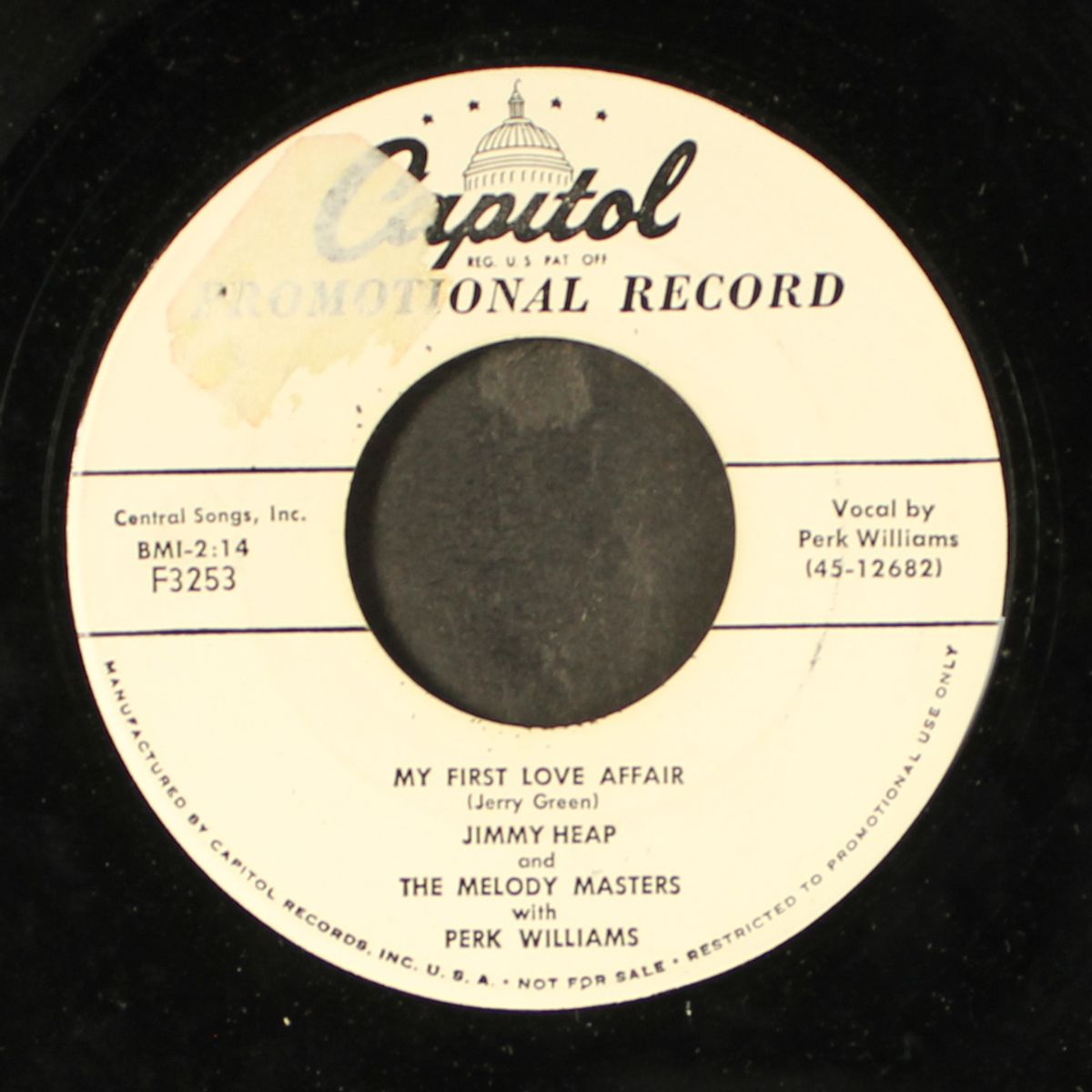 just for tonight / my first love affair by JIMMY HEAP & PERK WILLIAMS