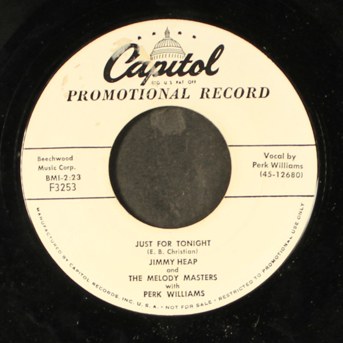 just for tonight / my first love affair by JIMMY HEAP & PERK WILLIAMS