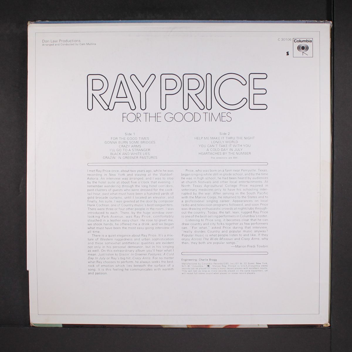 for the good times by RAY PRICE