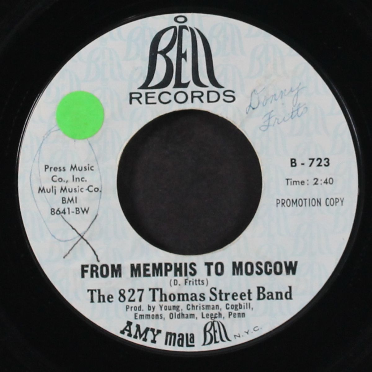 cry like a baby / from memphis to moscow by 827 THOMAS STREET BAND