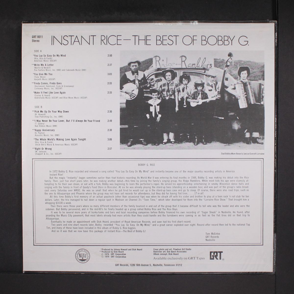 instant rice, best of by BOBBY G. RICE