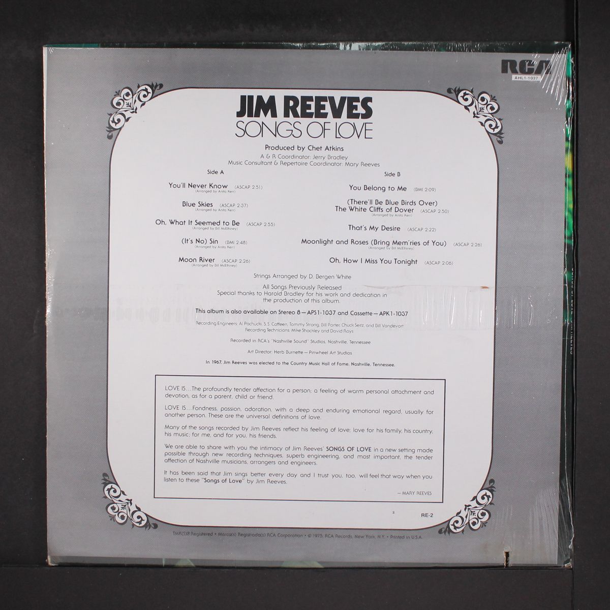 songs of love by JIM REEVES