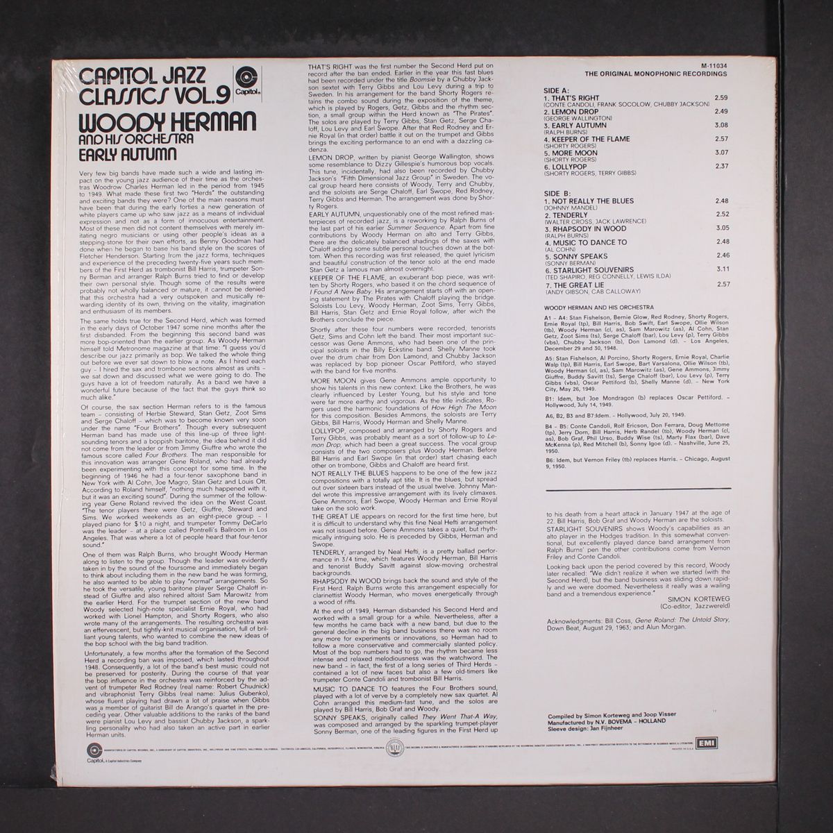 early autumn - capitol jazz classics, vol 9 by WOODY HERMAN & ORCHESTRA