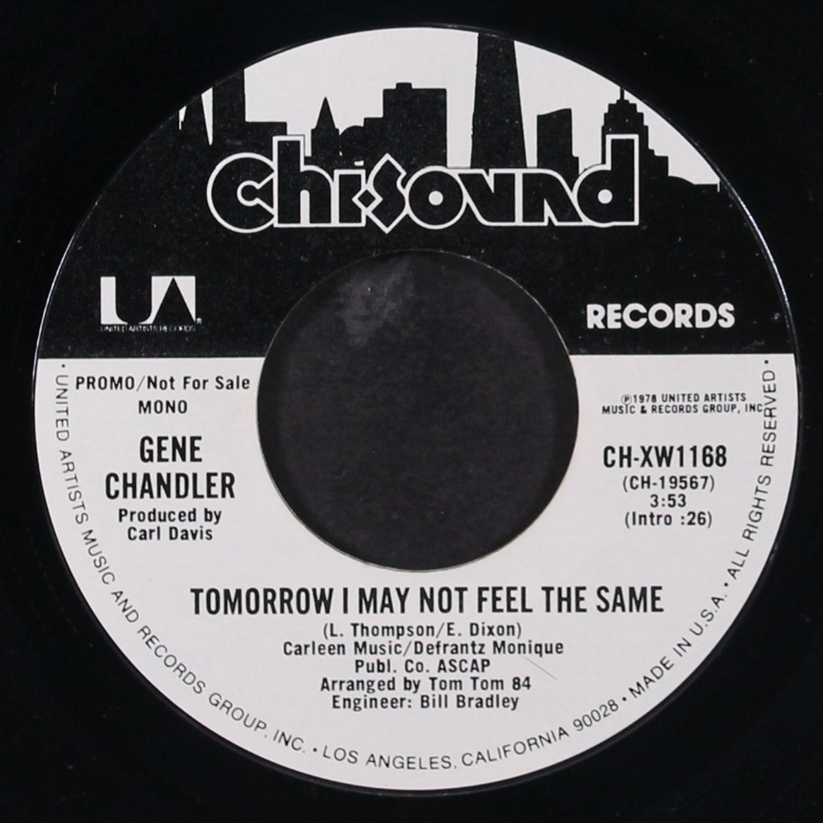 tomorrow i may not feel the same / mono by GENE CHANDLER