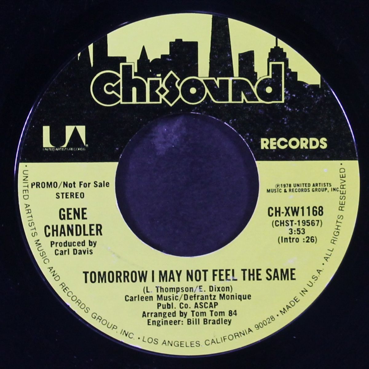 tomorrow i may not feel the same / mono by GENE CHANDLER