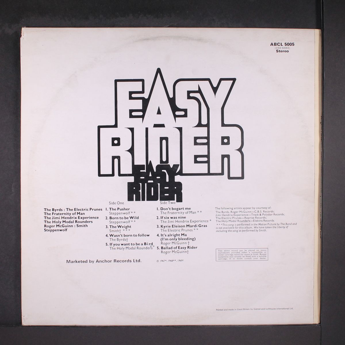 songs as performed in 'easy rider' by SOUNDTRACK