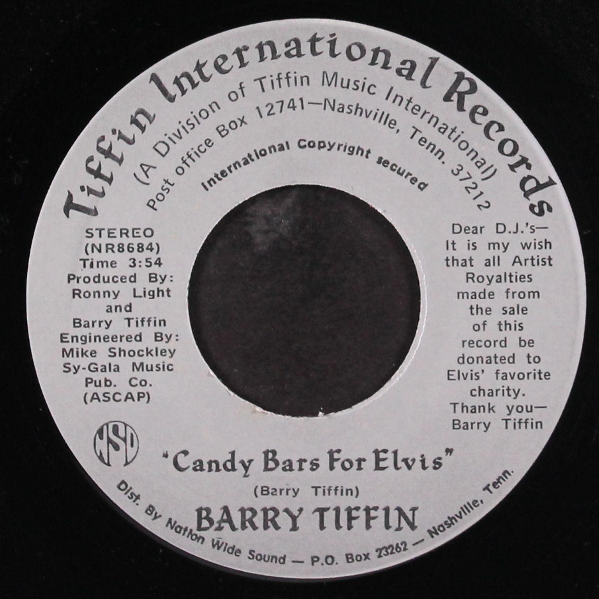 candy bars for elvis / same by BARRY TIFFIN