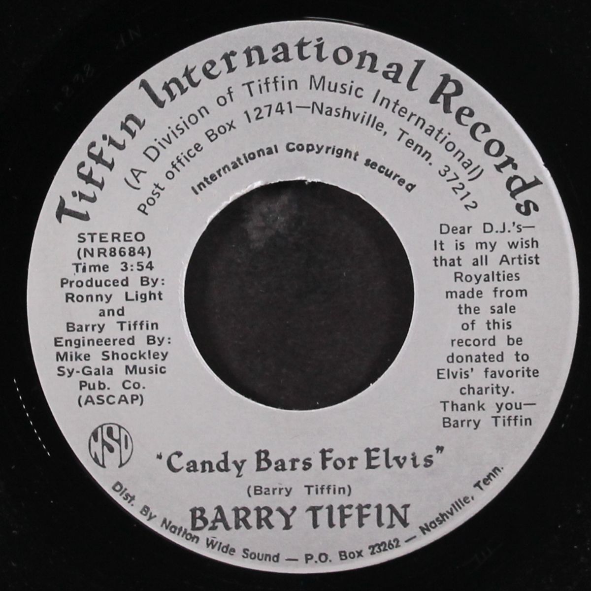 candy bars for elvis / same by BARRY TIFFIN