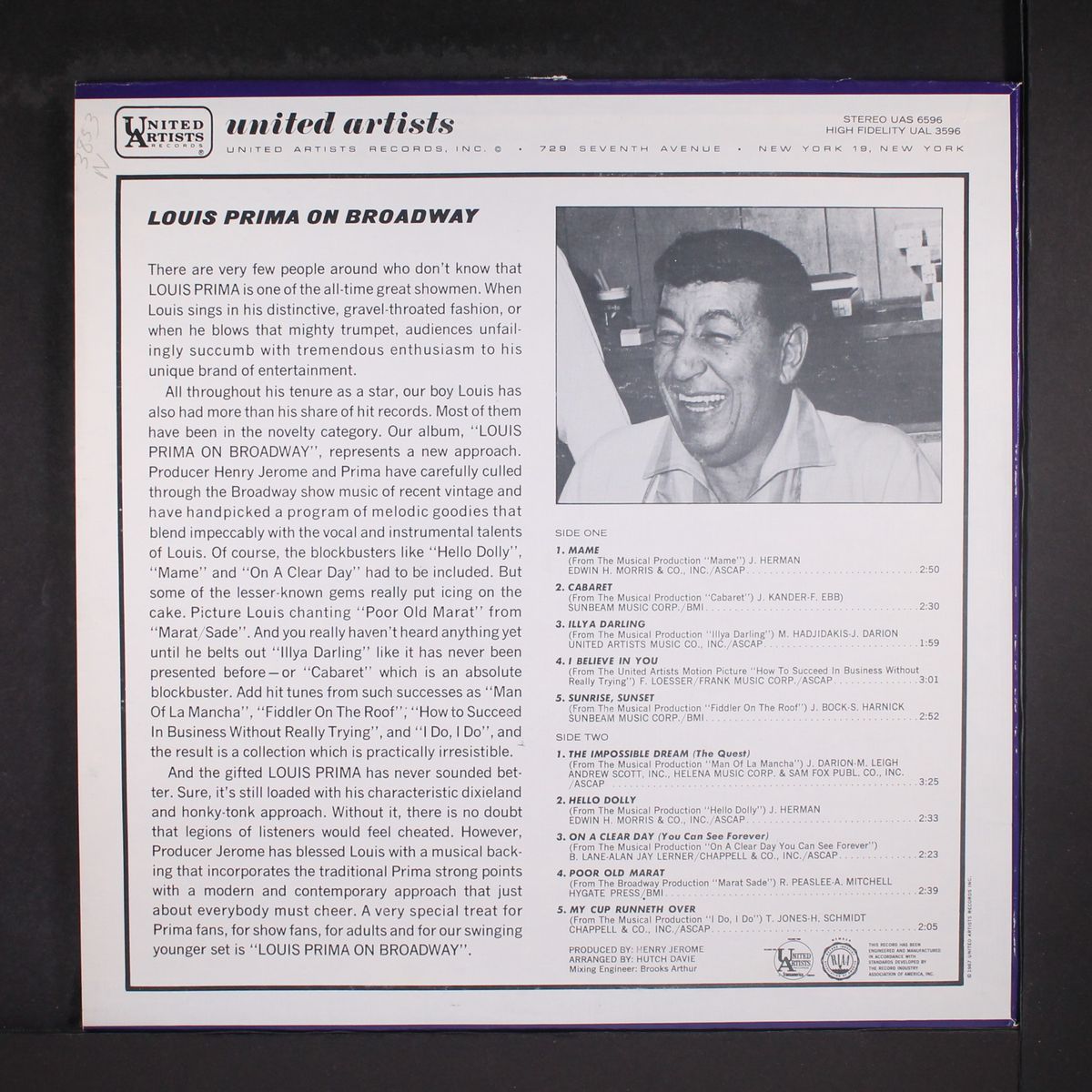 on broadway by LOUIS PRIMA