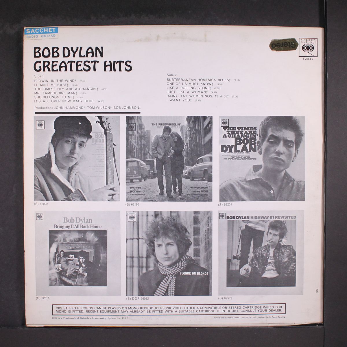 greatest hits by BOB DYLAN