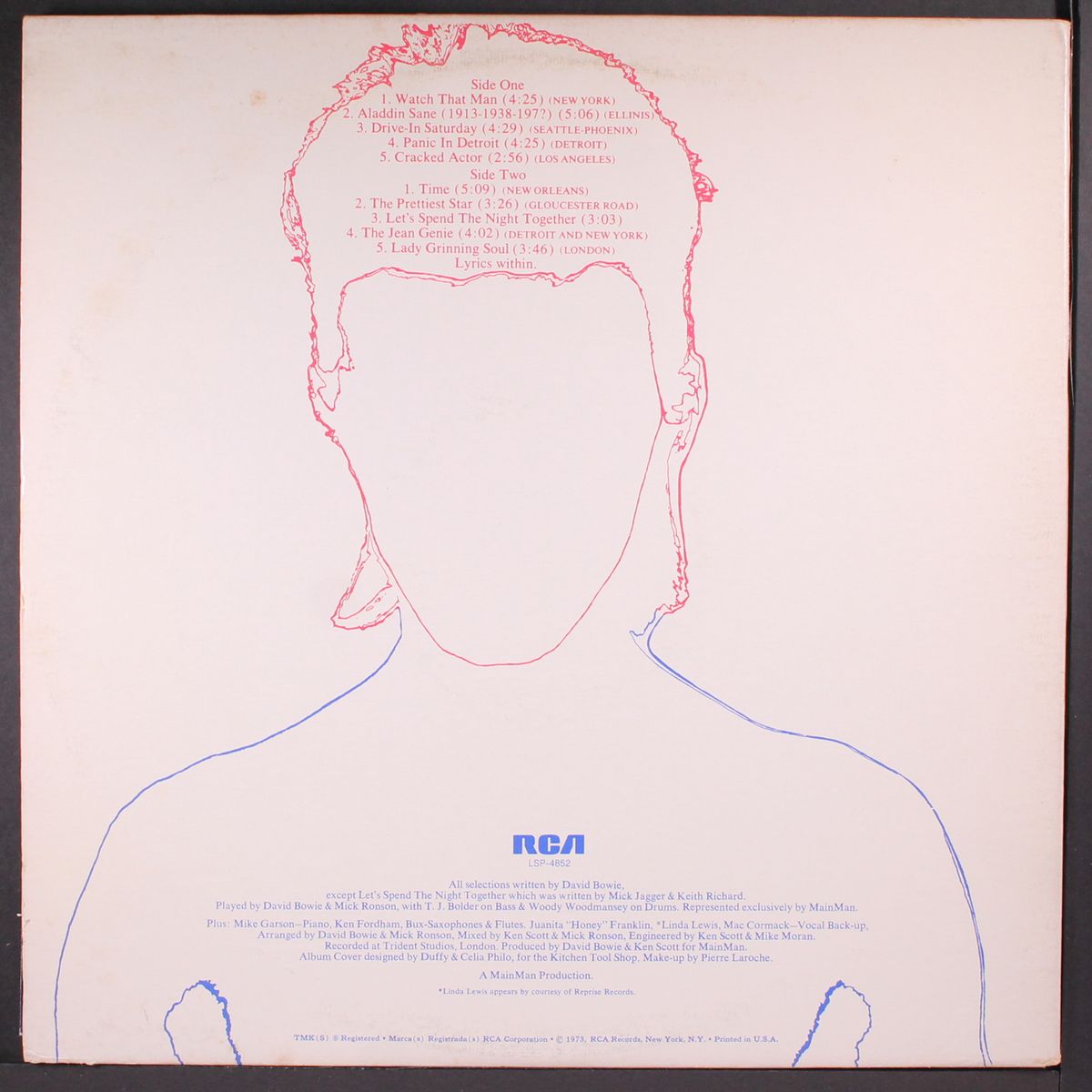 aladdin sane by DAVID BOWIE