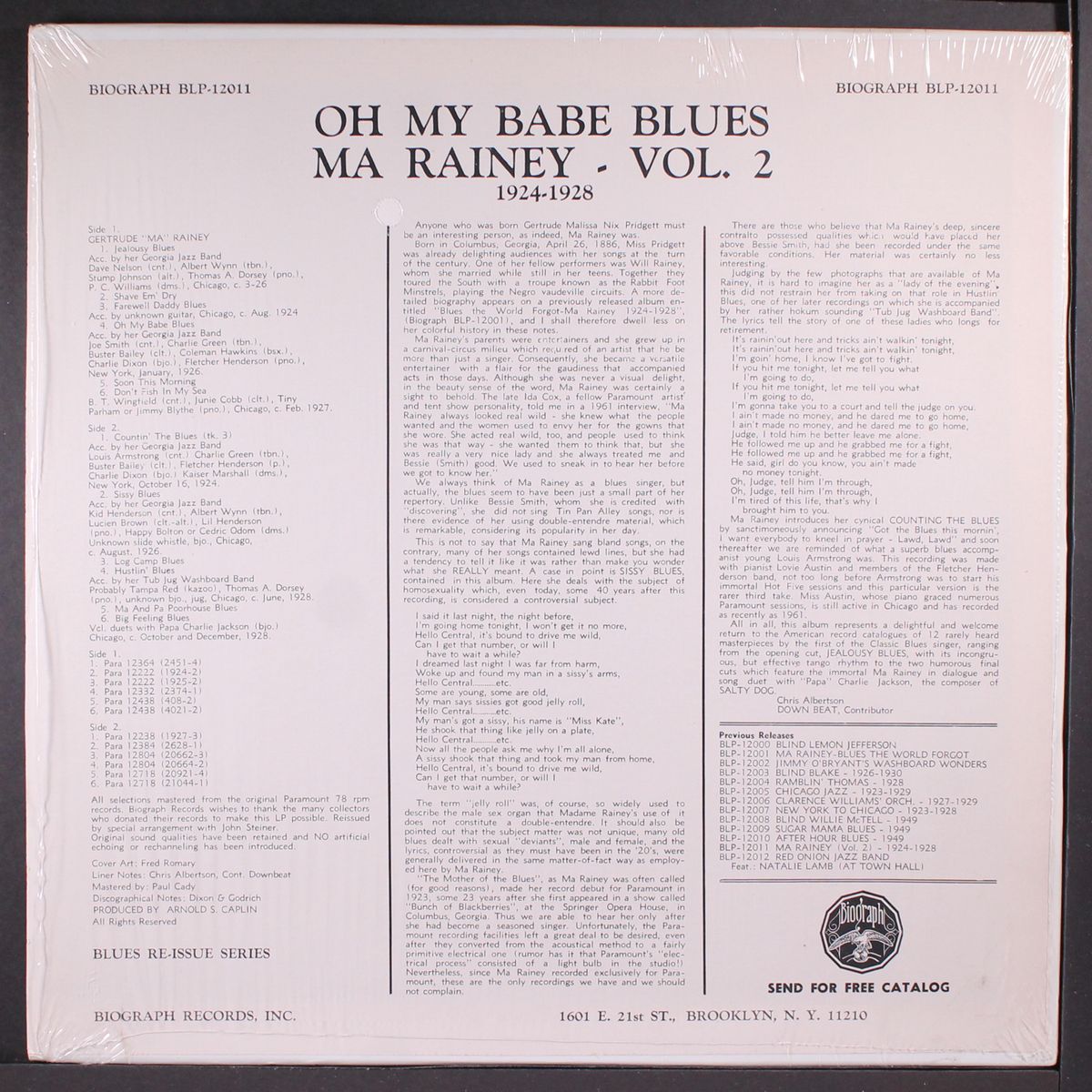 oh my babe blues by MA RAINEY
