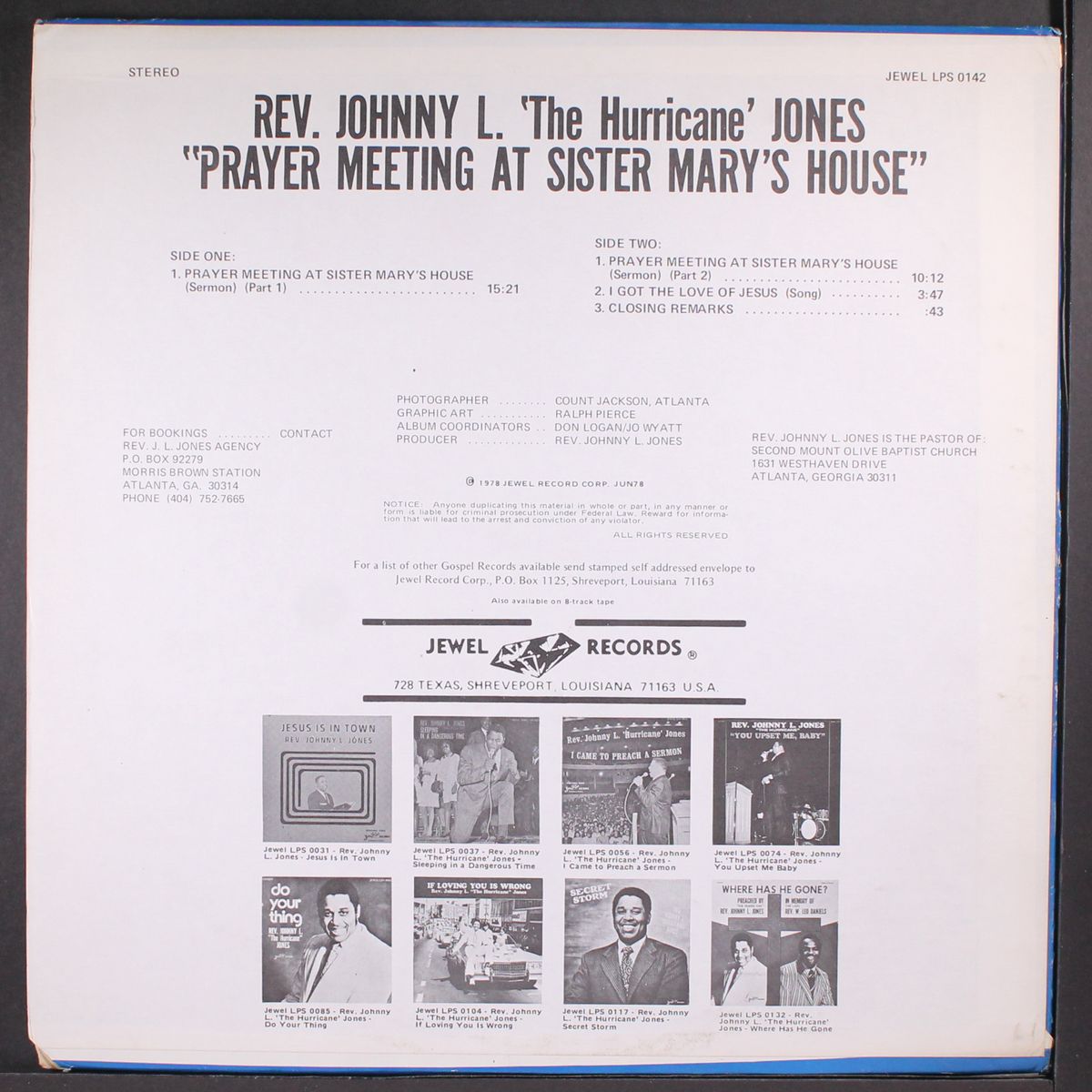 prayer meeting at sister mary's house by REV. JOHNNY L. 'THE HURRICANE' JONES