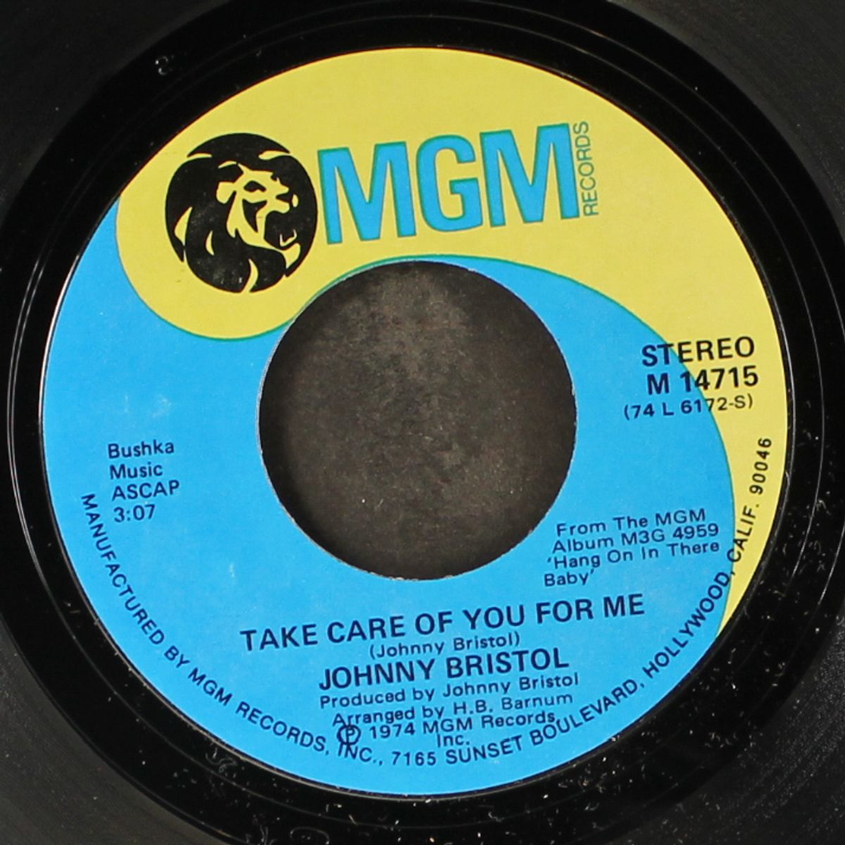 hang on in there baby / take care of you for me by JOHNNY BRISTOL