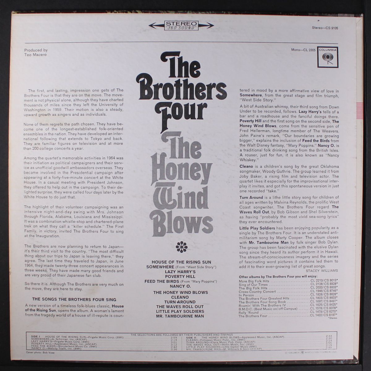 the honey wind blows by BROTHERS FOUR