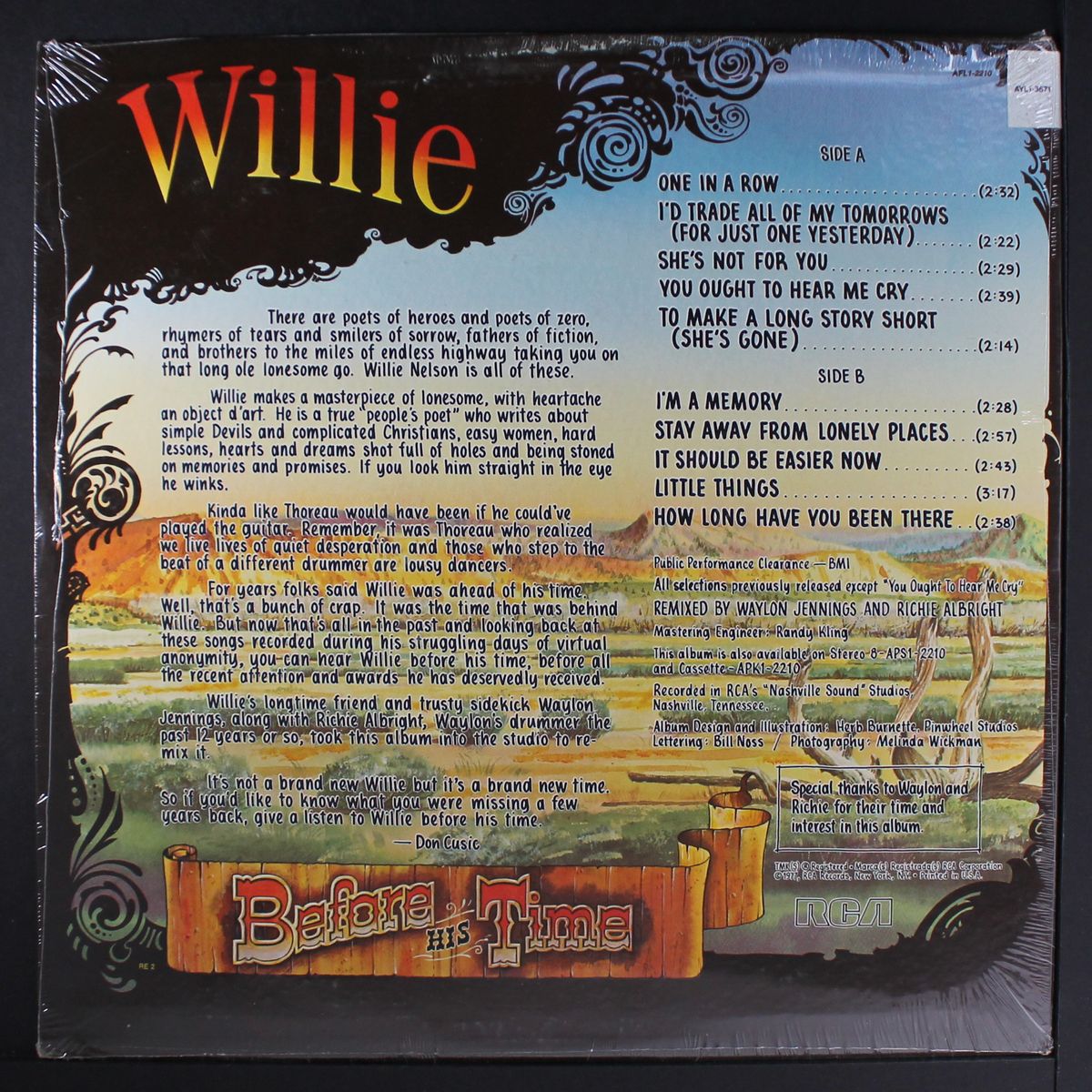 before his time by WILLIE NELSON