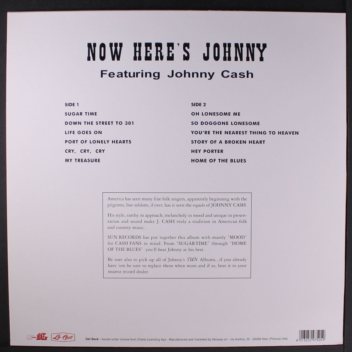 now here's johnny cash by JOHNNY CASH