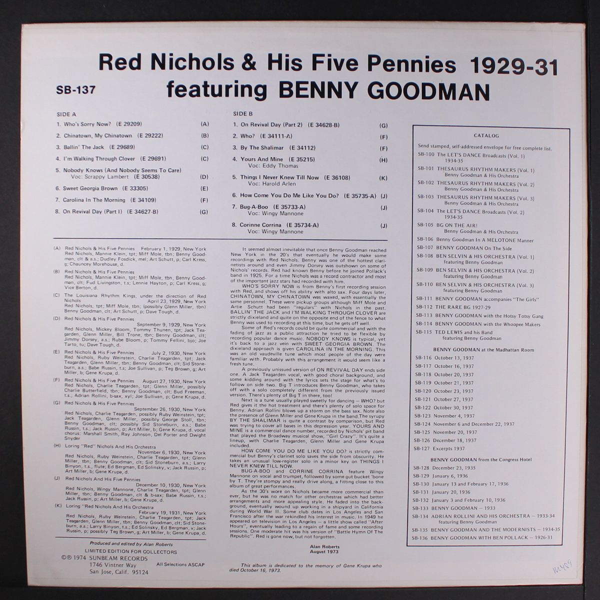 and his five pennies, 1929-31 by RED NICHOLS