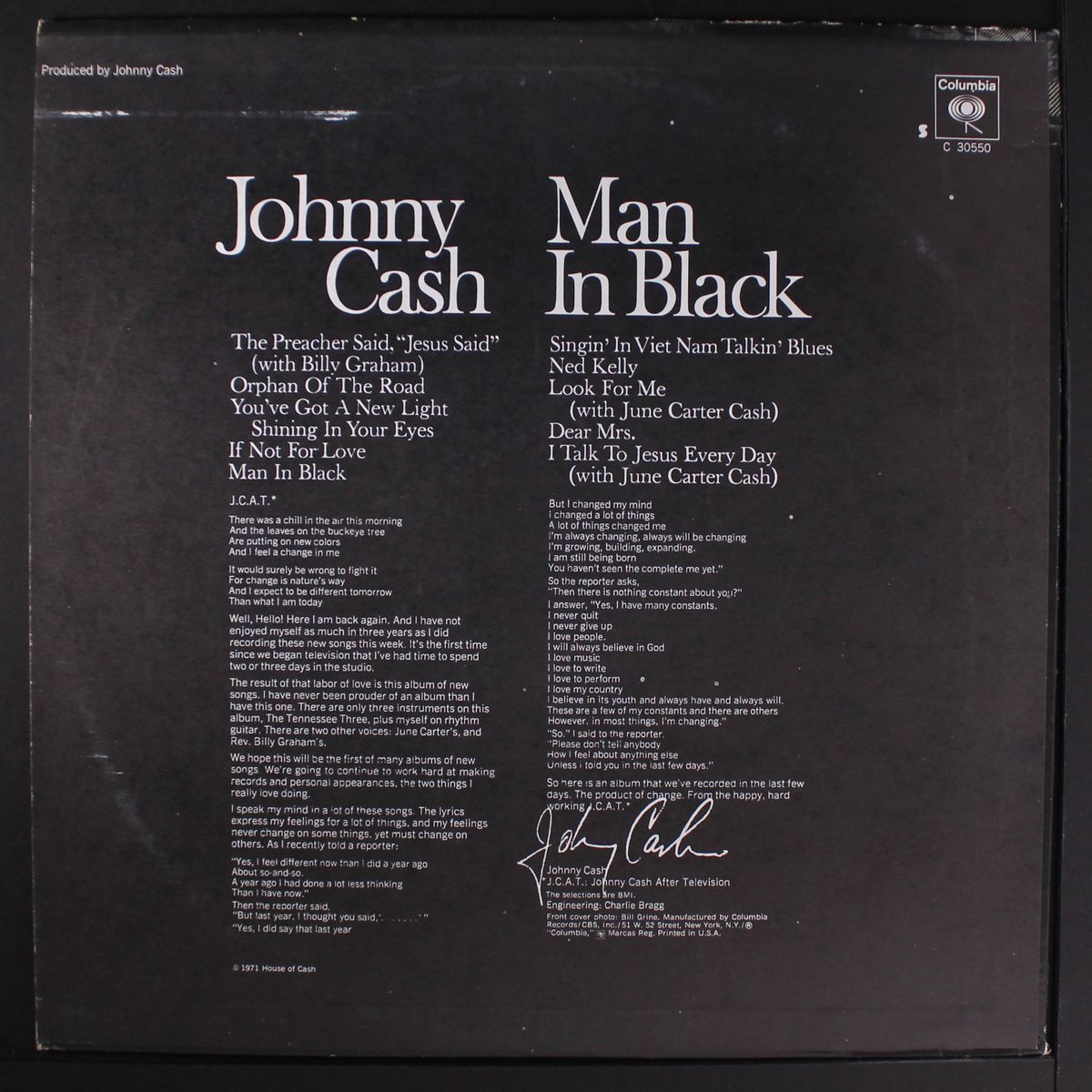 man in black by JOHNNY CASH