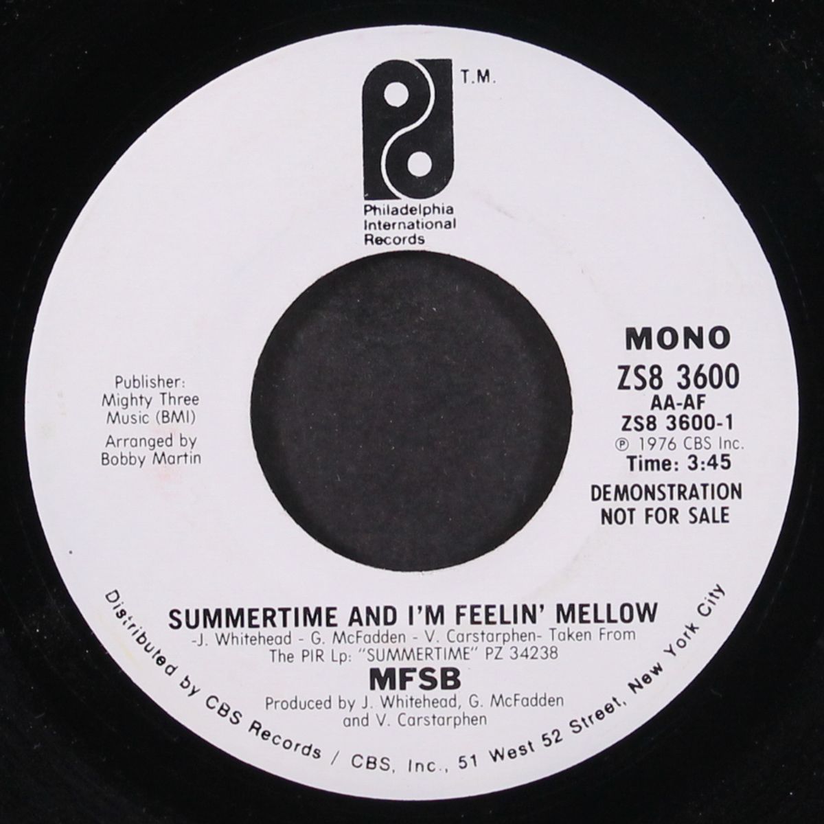 summertime and i'm feelin' mellow / mono by MFSB