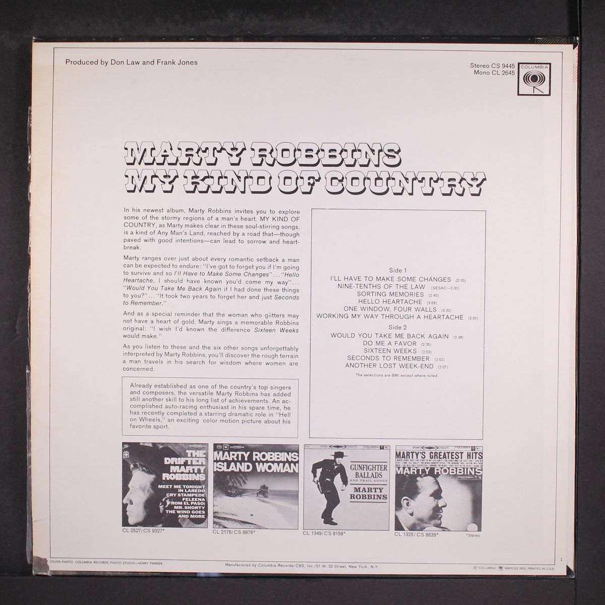 my kind of country by MARTY ROBBINS