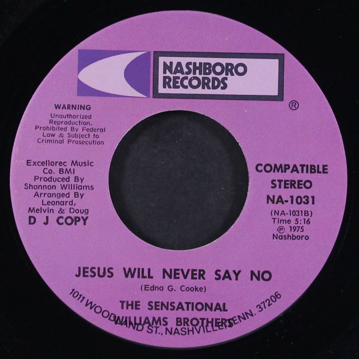 somebody needs you lord / jesus will never say so by SENSATIONAL WILLIAMS BROTHERS