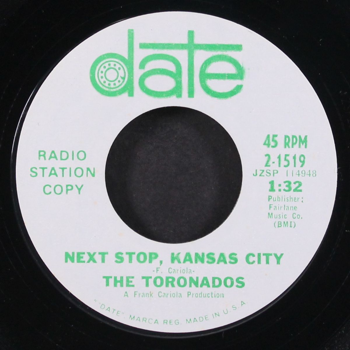 hey baby / next stop, kansas city by TORONADOS