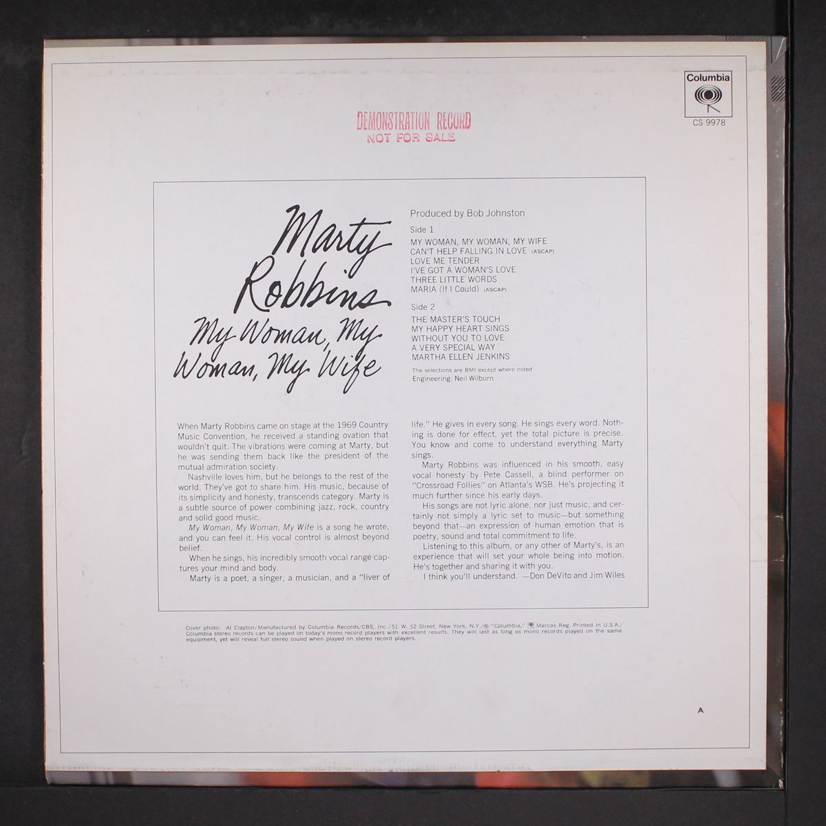 my woman, my woman, my wife by MARTY ROBBINS