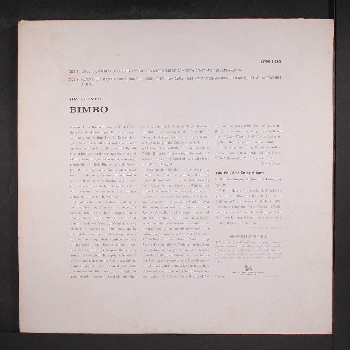 bimbo by JIM REEVES