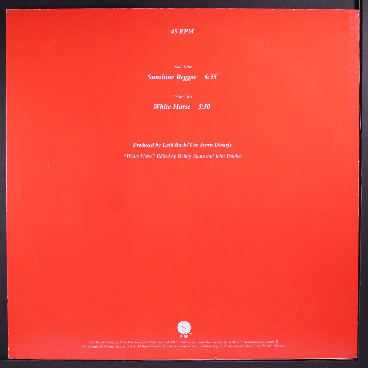 sunshine reggae / white horse by LAID BACK