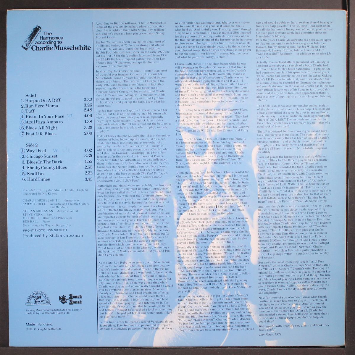 the harmonica according to by CHARLIE MUSSELWHITE