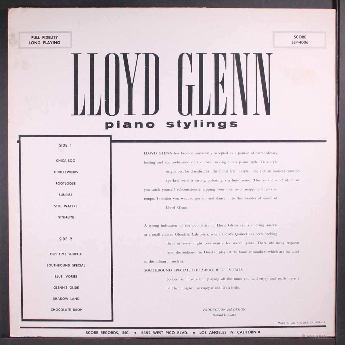 piano stylings of lloyd glenn by LLOYD GLENN