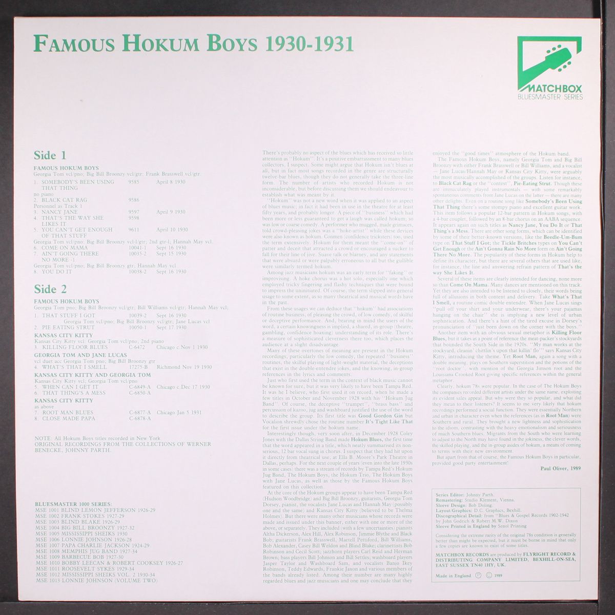 1930-1931 by FAMOUS HOKUM BOYS