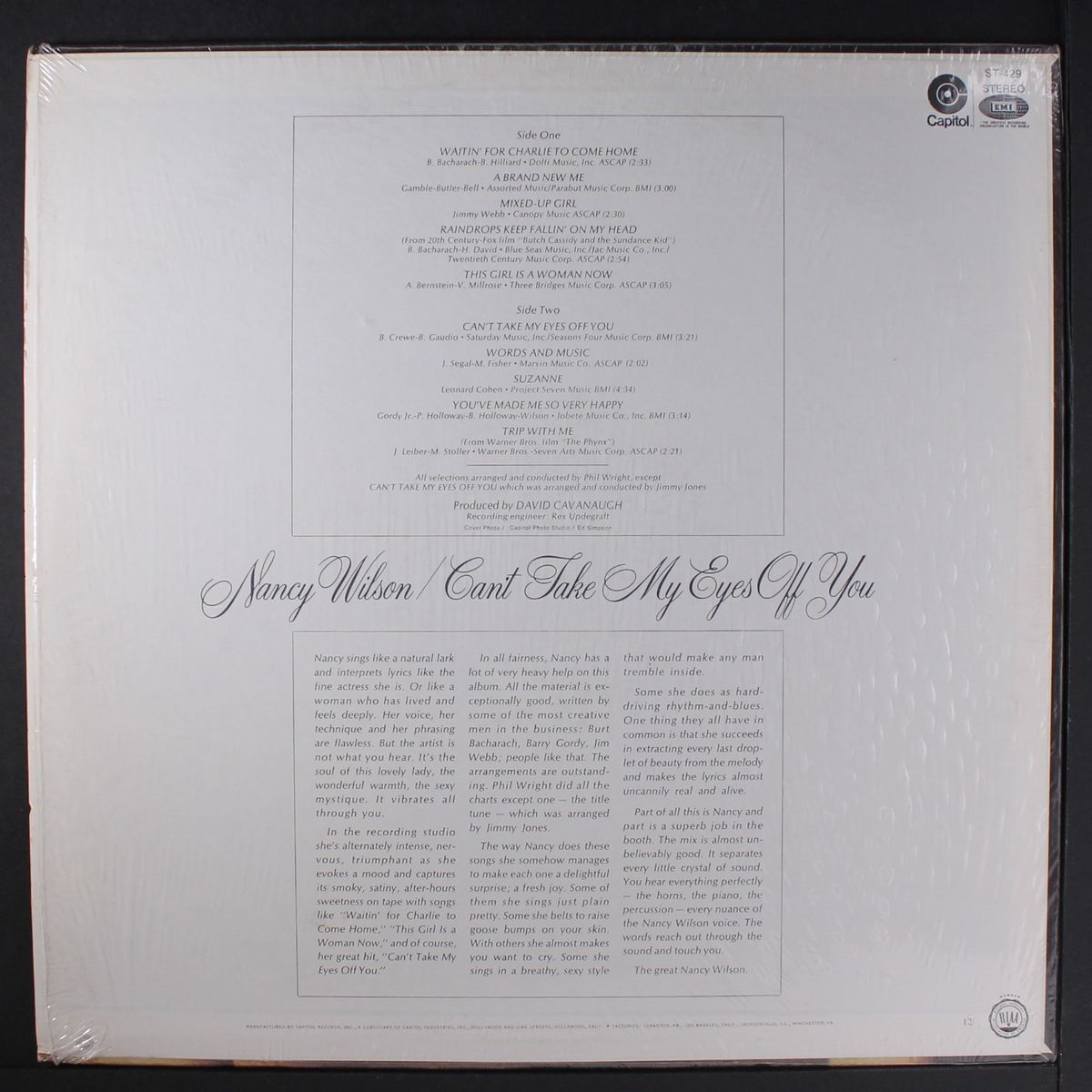 can't take my eyes off you by NANCY WILSON