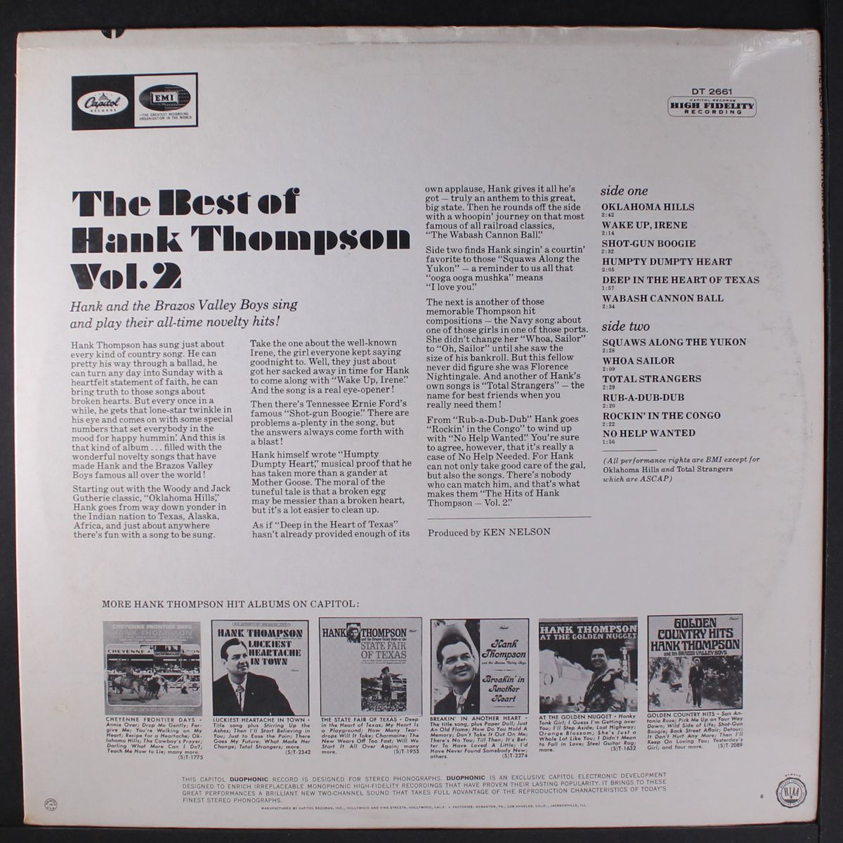 best of, vol. 2 by HANK THOMPSON