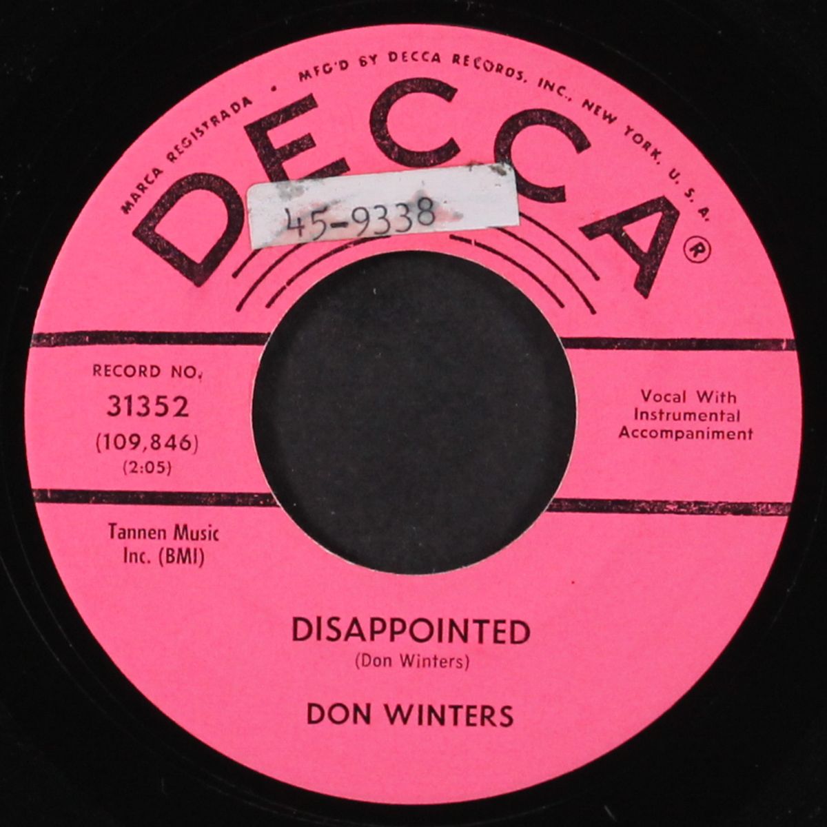 blue sun down / disappointed by DON WINTERS