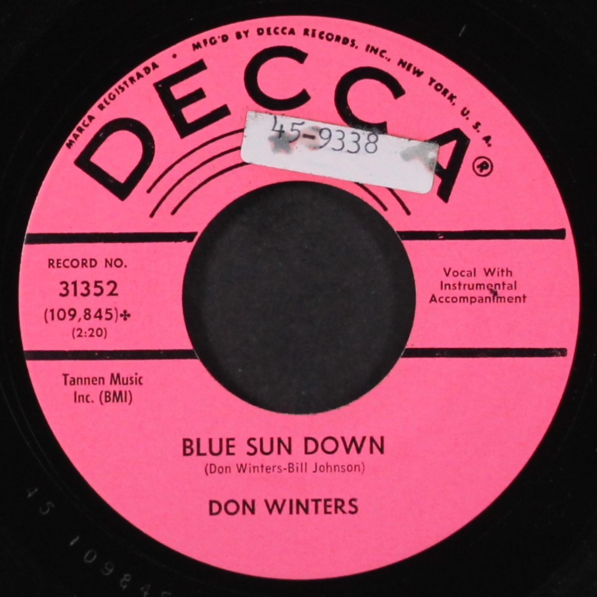 blue sun down / disappointed by DON WINTERS