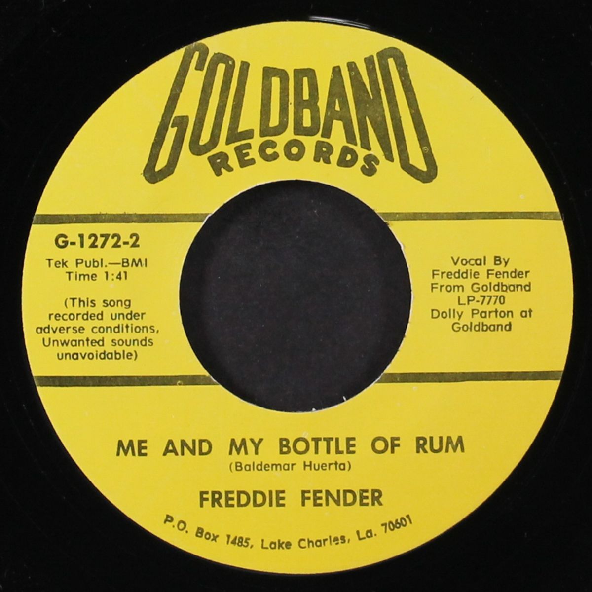 me and my bottle of rum / three wishes by FREDDIE FENDER