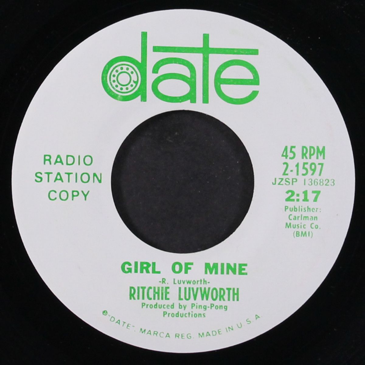 girl of mine / hey baby - where you gonna go by RITCHIE LUVWORTH