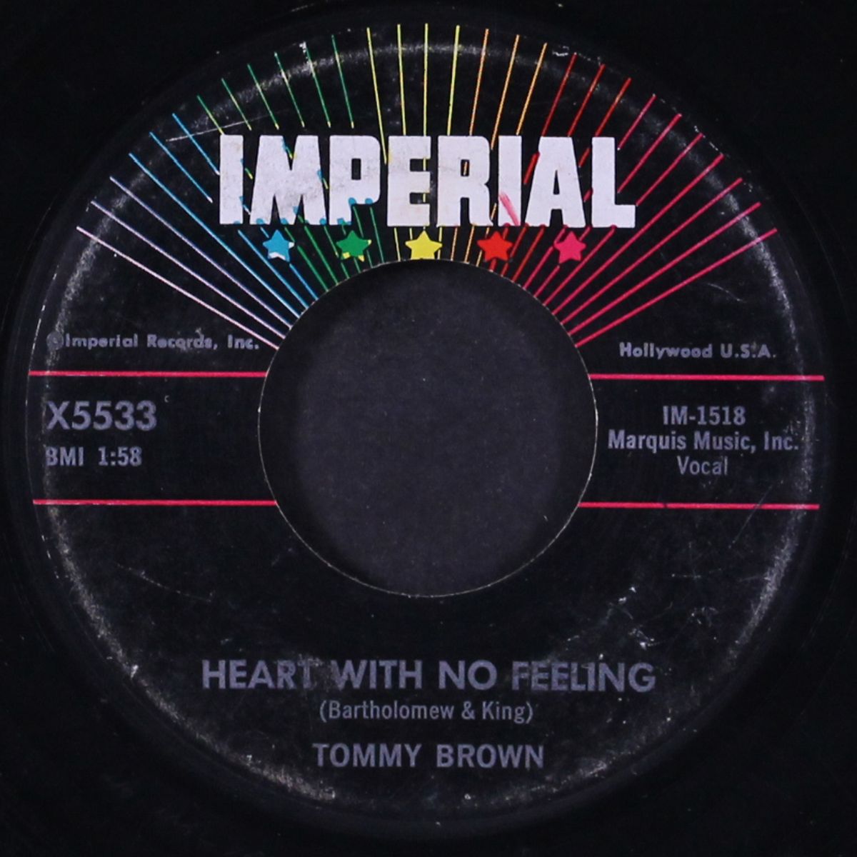 just for you / heart with no feeling by TOMMY BROWN