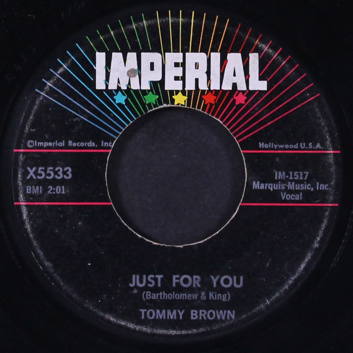 just for you / heart with no feeling by TOMMY BROWN
