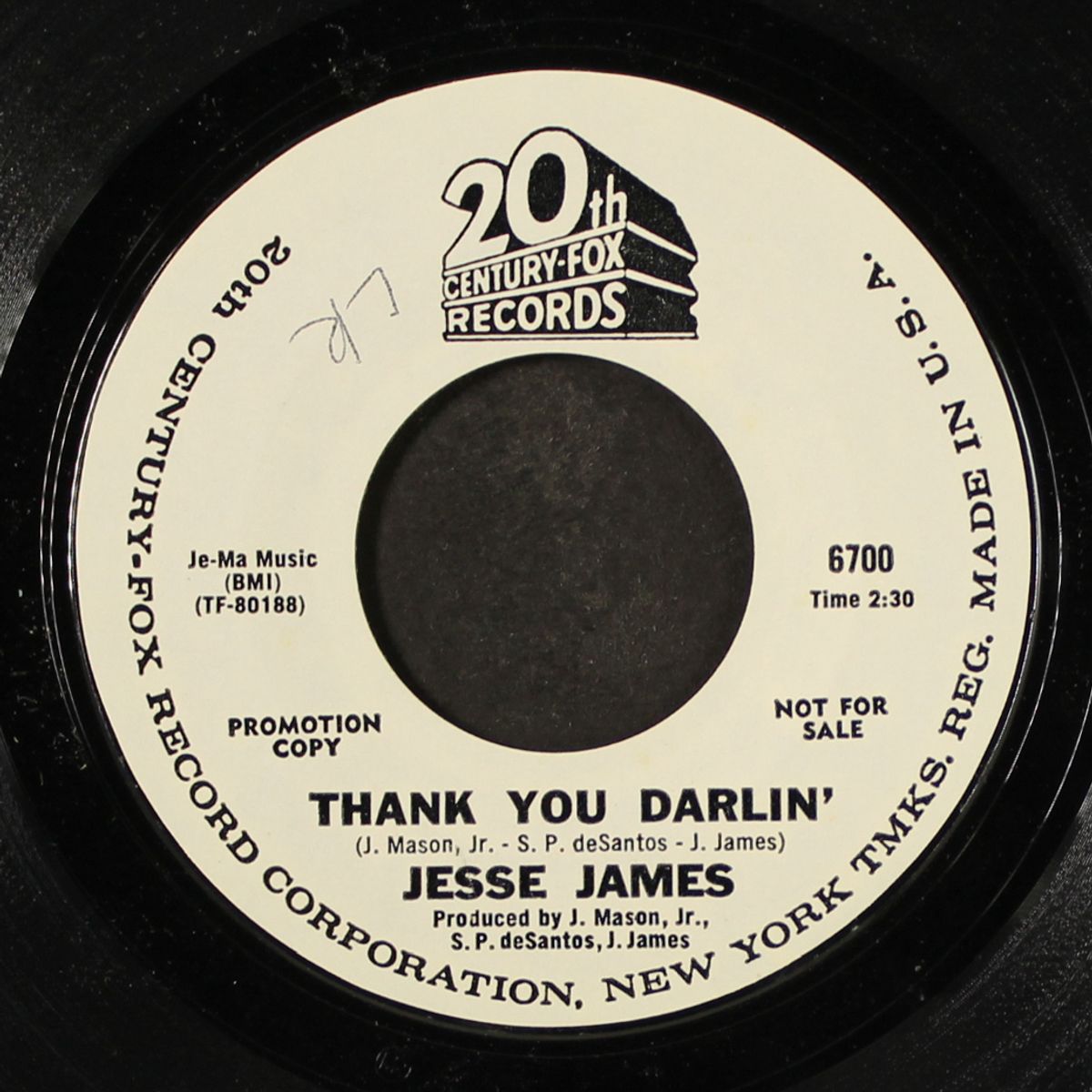 thank you darlin' / bring my baby back by JESSE JAMES