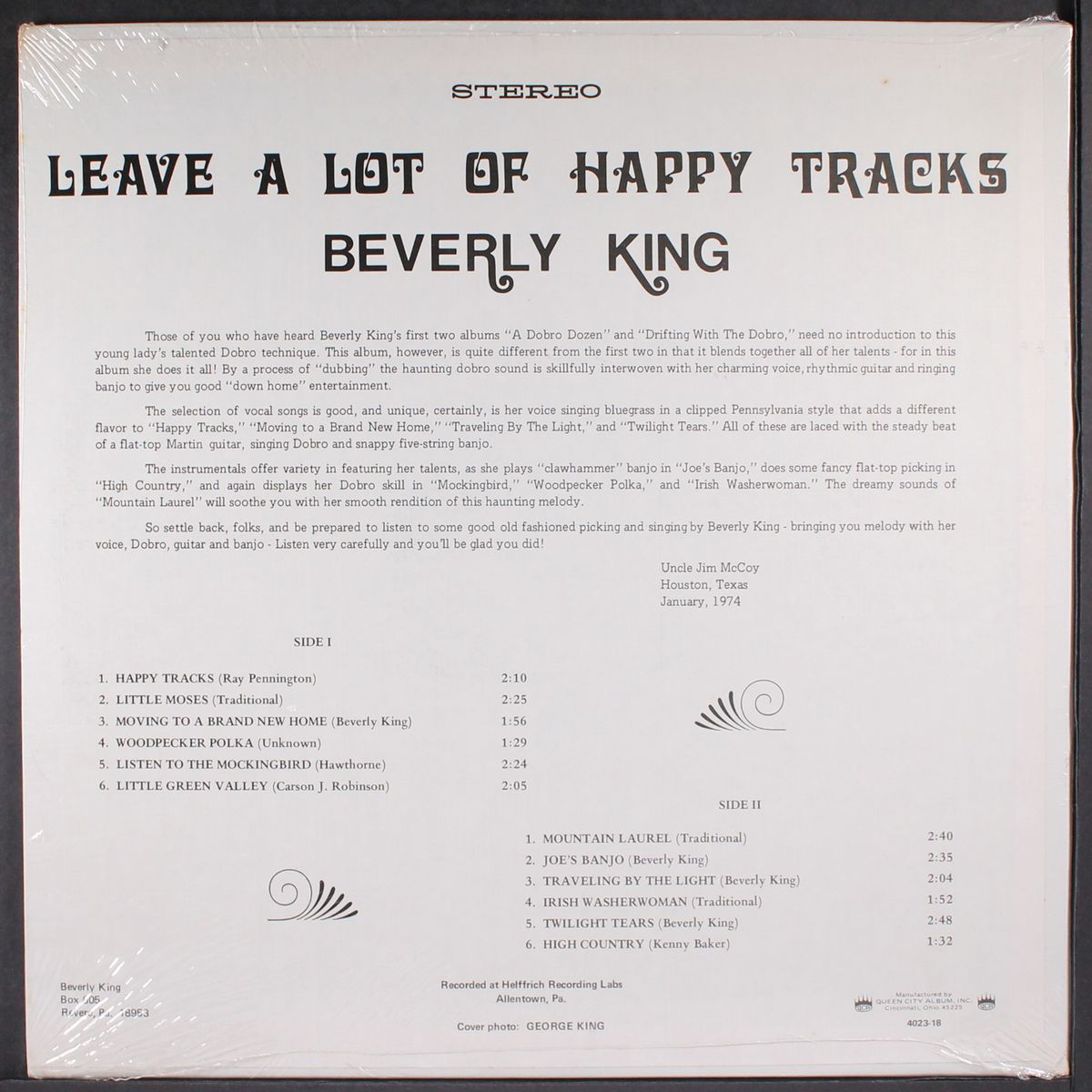 leave a lot of happy tracks by BEVERLY KING