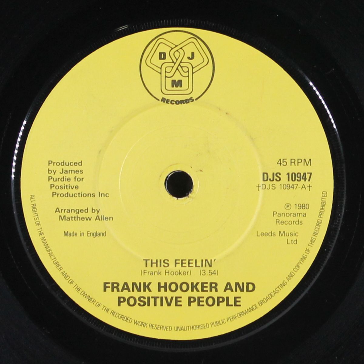 this feelin' / i wanna know your name by FRANK HOOKER & POSITIVE PEOPLE
