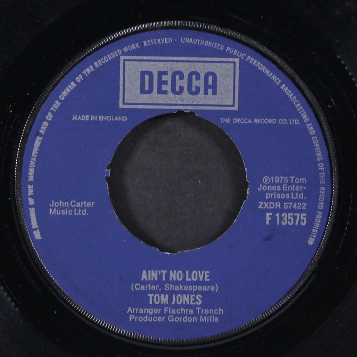 ain't no love / when the band goes home by TOM JONES