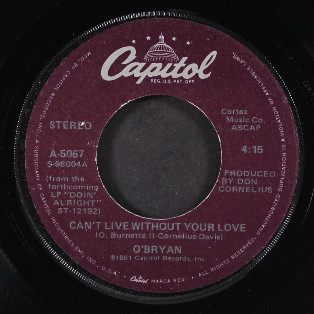 the gigolo / can't live without your love by O'BRYAN