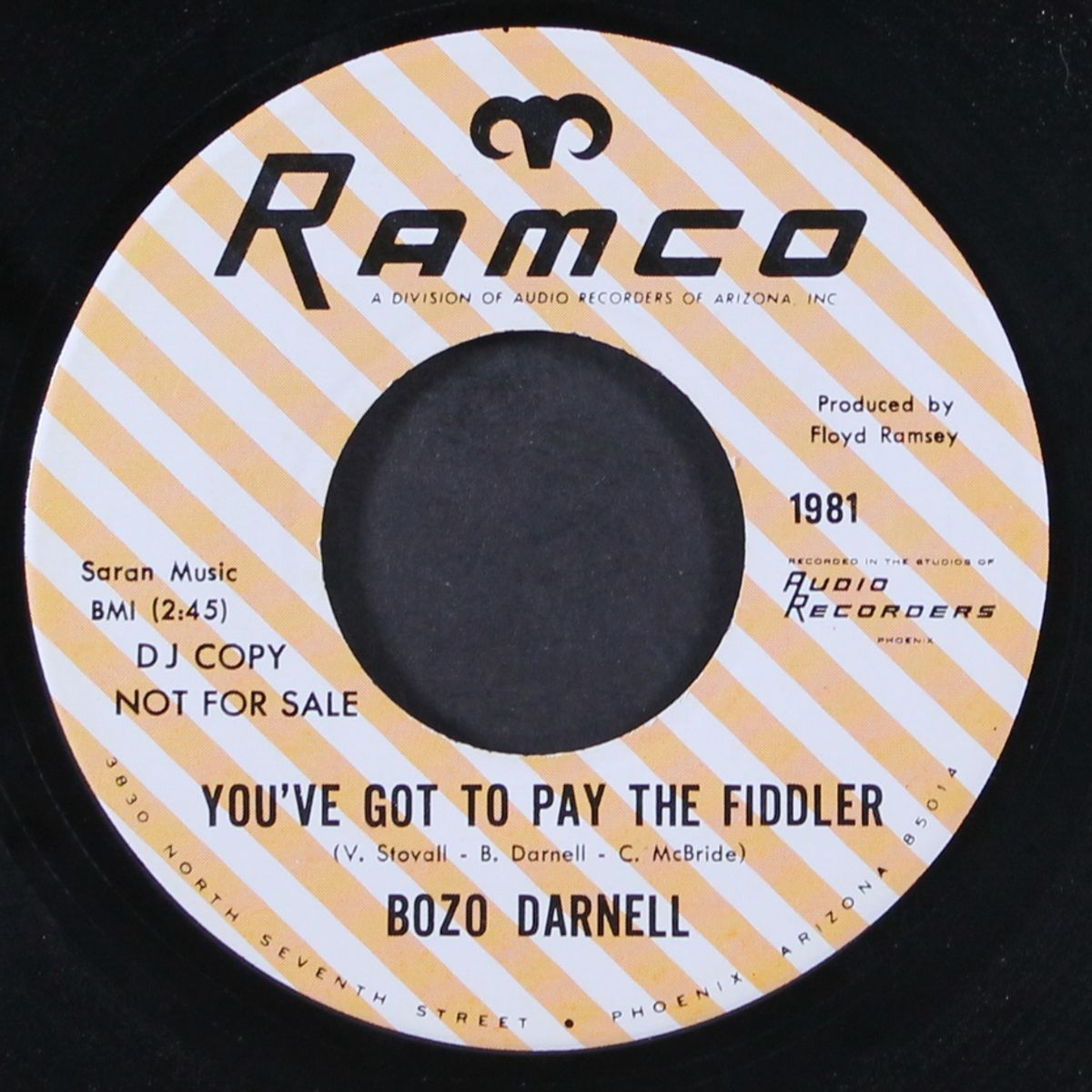 heartaches live in salt water / you've got to pay the fiddler by BOZO DARNELL