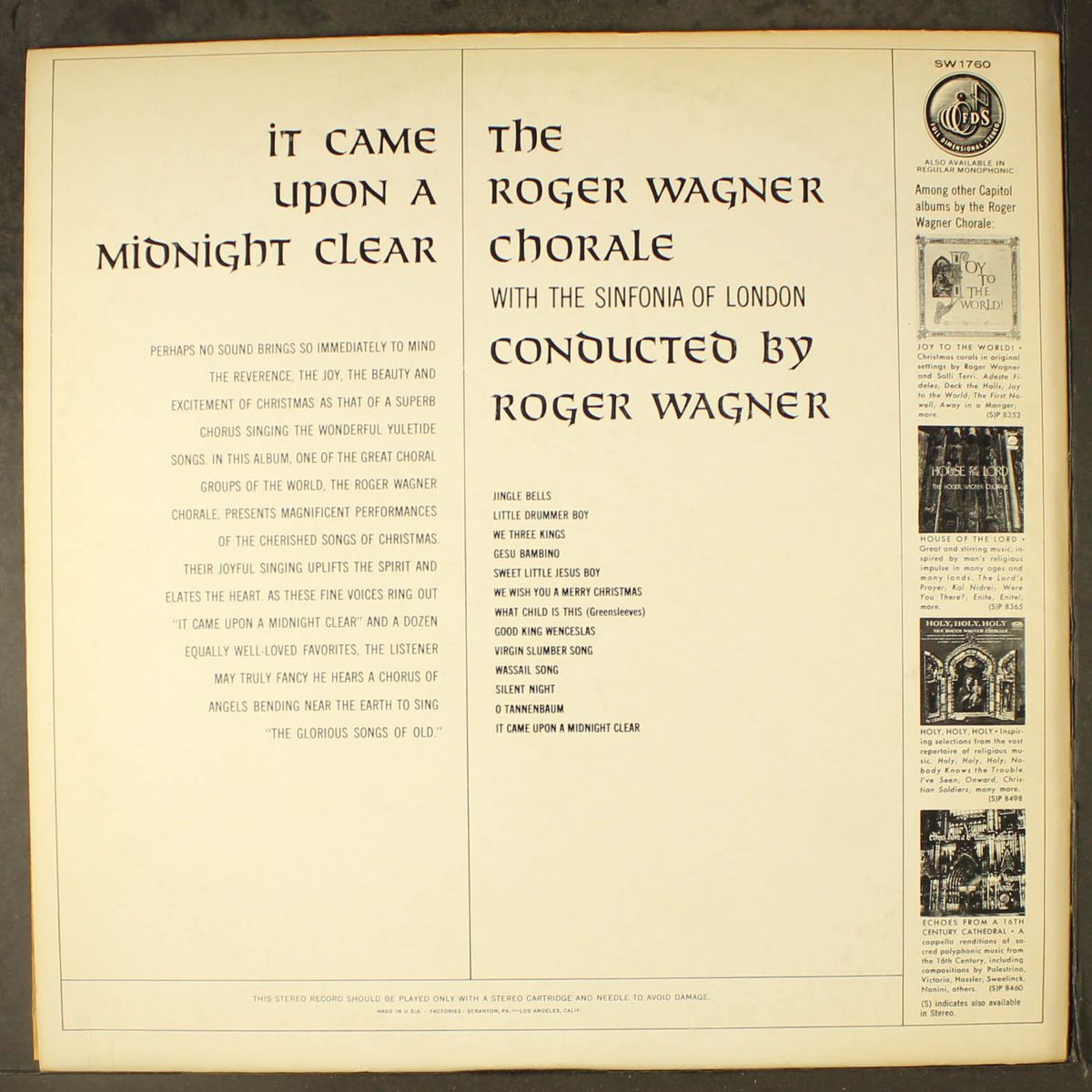 it came upon a midnight clear by ROGER WAGNER CHORALE