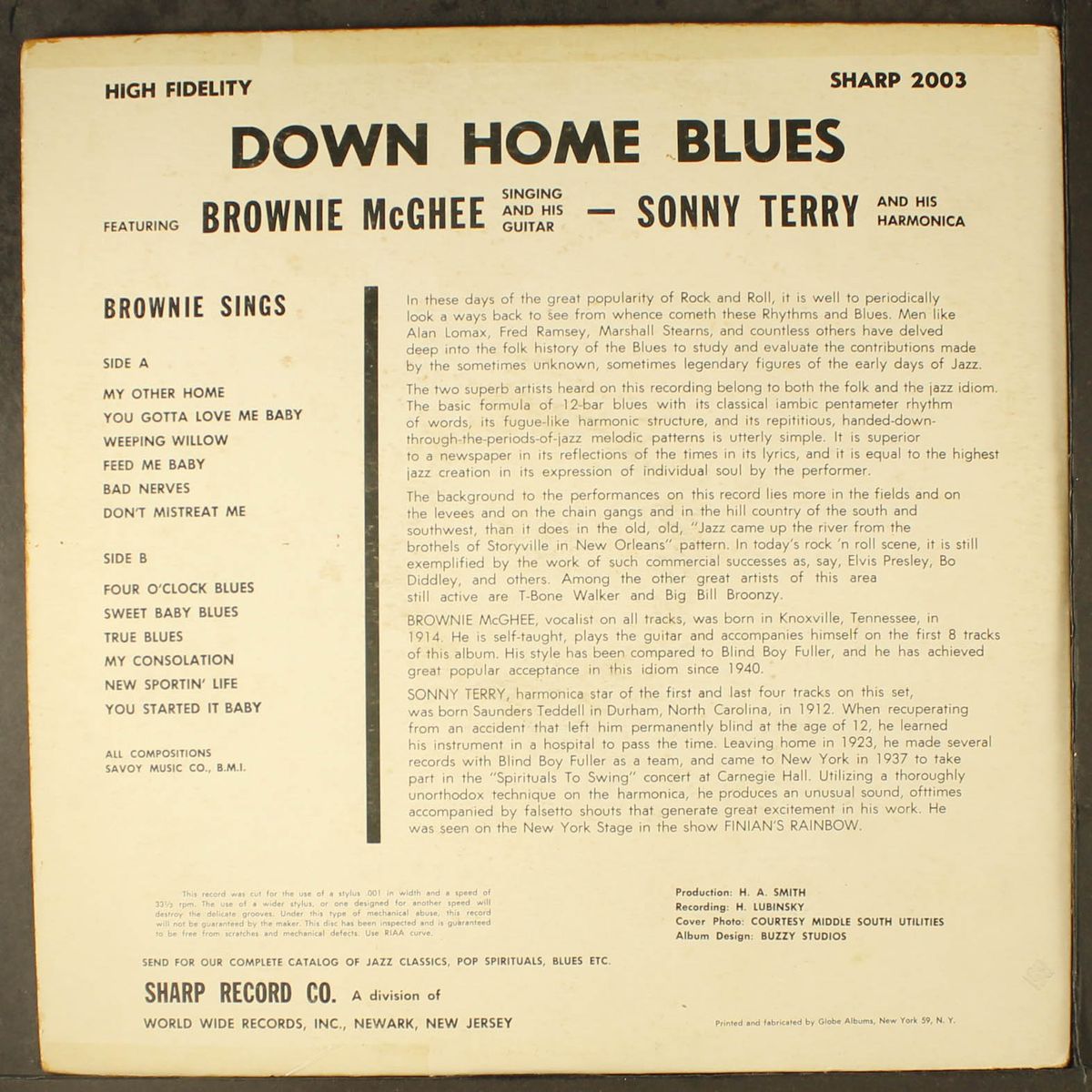 down home blues by BROWNIE MCGHEE & SONNY TERRY