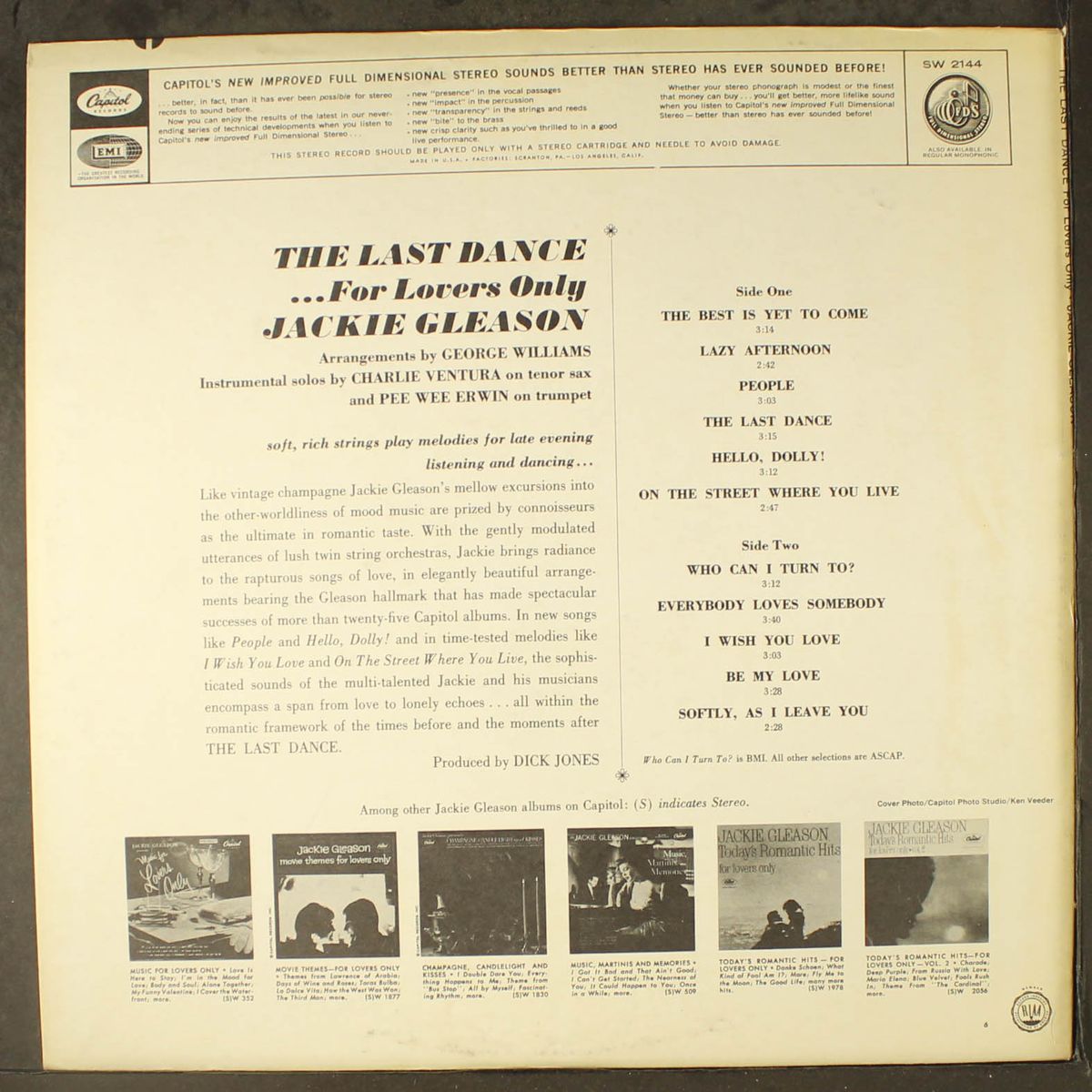 the last dance...for lovers only by JACKIE GLEASON